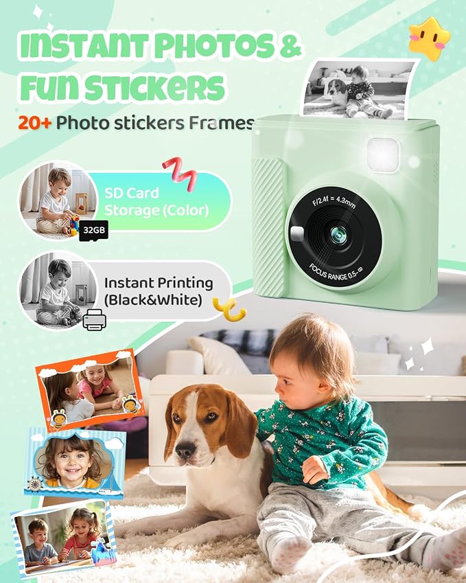 TIATUA Kids Instant Print Camera, Christmas Birthday Gifts - Image 3