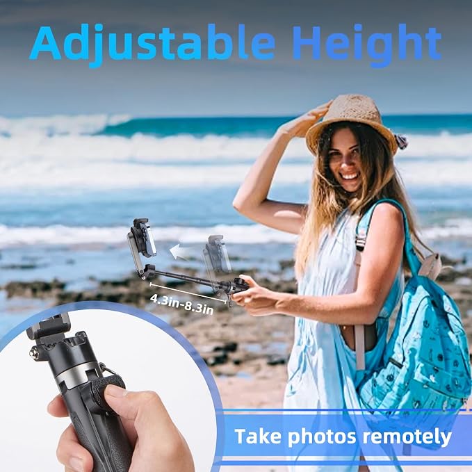 MQOUNY for Magsafe Tripod Stand for iPhone, Portable Pocket Size Selfie Stick - Image 4