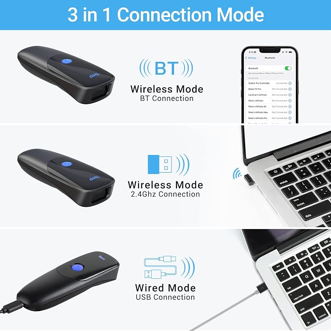 Tera Pro Extreme Performance Wireless 1D 2D QR Barcode Scanner Mini Portable - Image 3