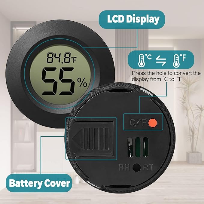 EEEKit Hygrometer Thermometer, 3 Pack LCD Monitor Indoor Humidity Meter - Image 3