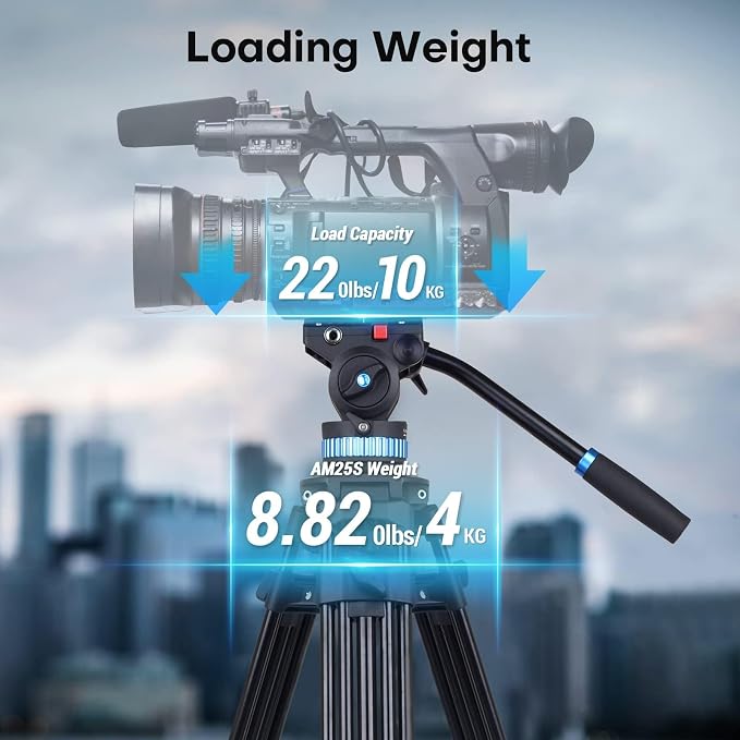 SIRUI AM-25S Video Tripod, 74.8" Professional Heavy Duty Tripod - Image 6