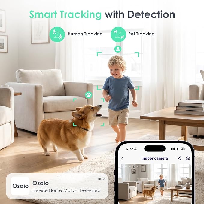 YOTON Indoor Security Camera, 2K 360° Wi-Fi Baby Monitor & Pet Camera w/Motion - Image 5
