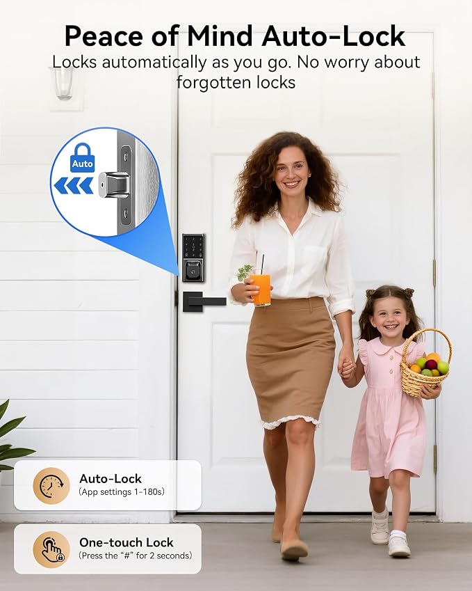 Smart Deadbolt Lock, Keyless Entry Door Lock, Fingerprint, Electronic - Image 6