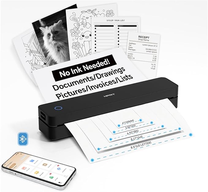 HPRT Portable Thermal Printer-Inkless Printer, Supports Thermal Paper&Labels by HPRT