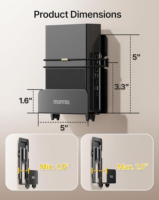 monTEK Adjustable Cable Box Mount up to 11 LBS, Modern Mount, Small Devices - Image 3
