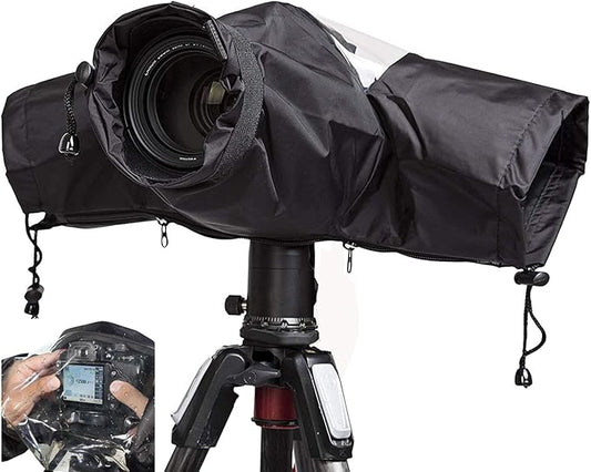 Waterproof Camera Rain Cover Soft Black Camera Rain Lens Covers | Professional by WANBY