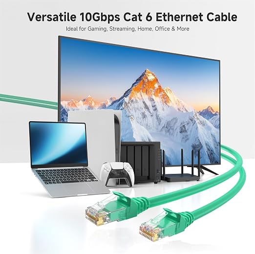 Cable Matters 10Gbps 5-Pack Snagless Cat 6 Ethernet Cable - 7ft - Image 2