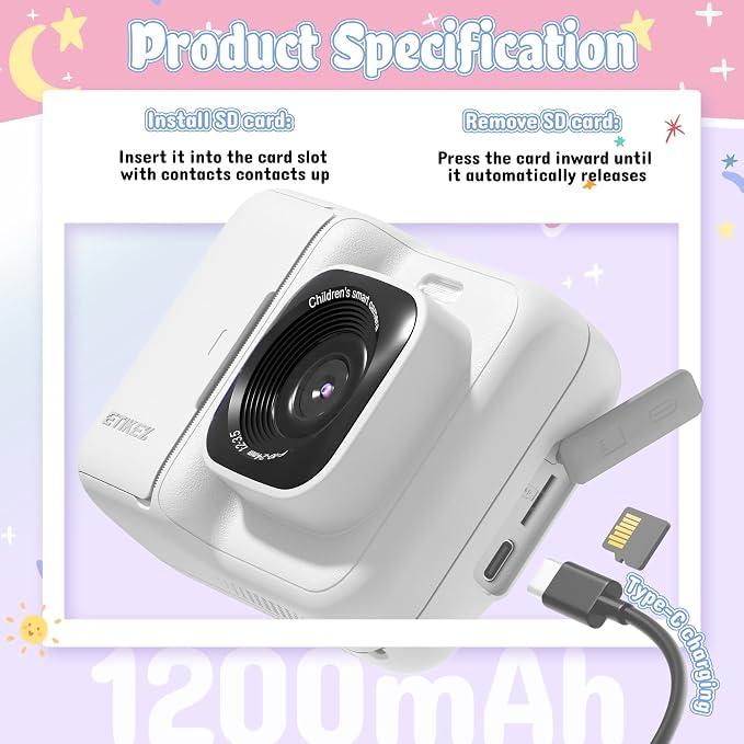 Kids Camera, 1080P Instant Digital Print Camera - Image 7
