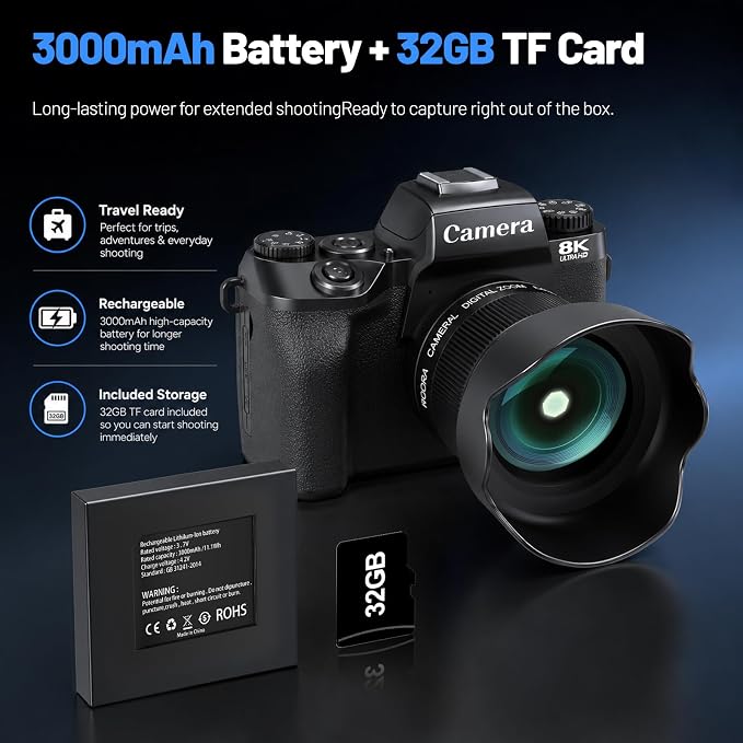 8K Digital Camera, 64MP WiFi Cameras - Image 6