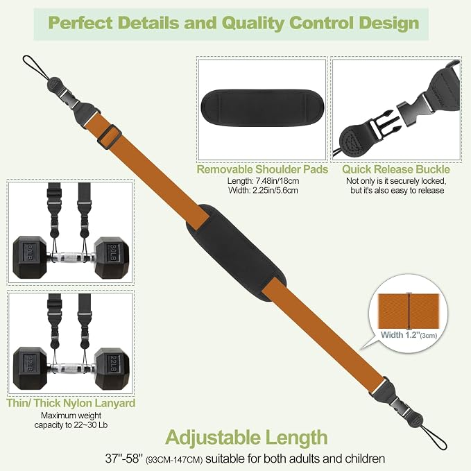 Universal Shoulder Strap, Removable Neoprene Padded Camera Strap, Adjustable - Image 6