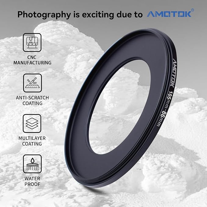 105mm Lens to 86mm Camera Lens Adapter, 105mm-86mm Filter Step-Down Ring - Image 2