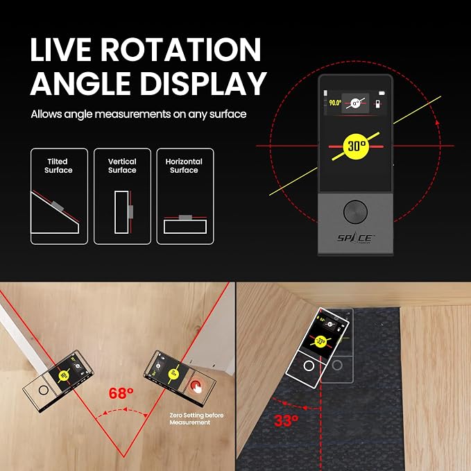 MiLESEEY 330 ft Smart Laser Tape Measure & Digital Ruler D9 PRO– IPS Touchscreen - Image 5