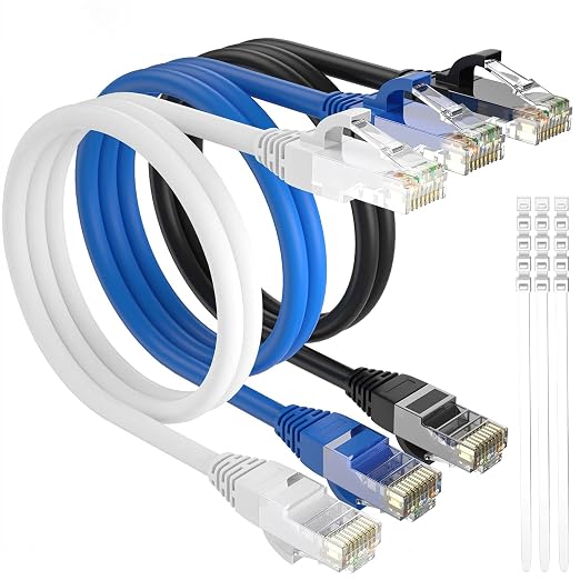 Adoreen 1 Ft-3 Pack Cat 6 Ethernet Cable, High Speed Short Patch Cables by Adoreen
