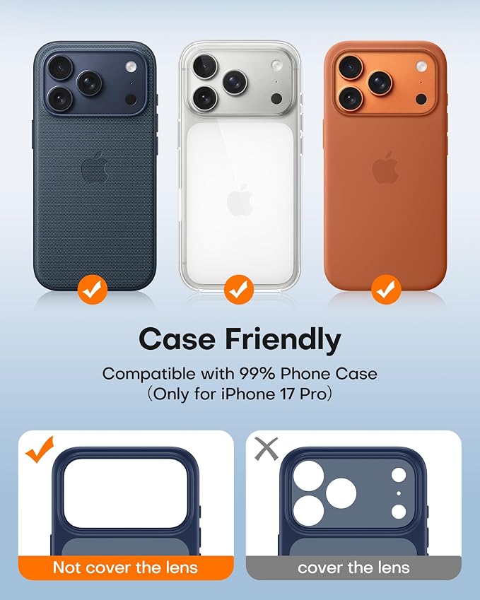 TAURI 2 Pack for iPhone 17 Pro Camera Lens Protector, Full Coverage - Image 4