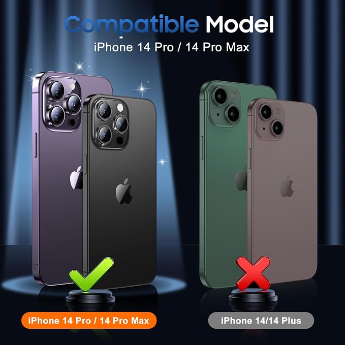 UniqueMe 3 Packs Compatible for iPhone 14 Pro Max/iPhone 14 Pro Camera Lens - Image 7