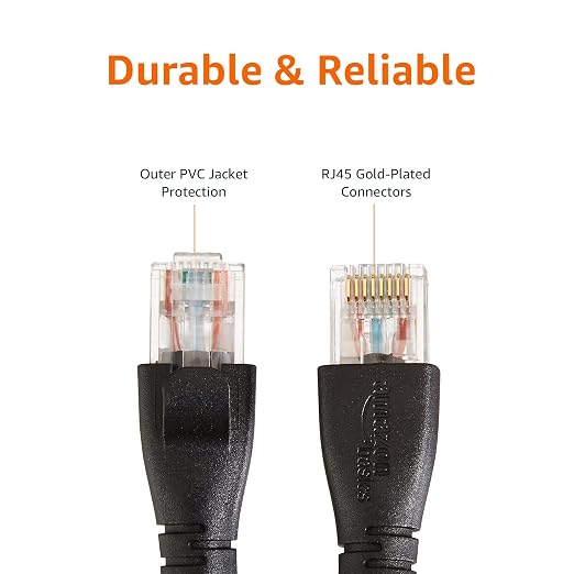 Amazon Basics RJ45 Cat-6 Ethernet Patch Cable, 1Gbps Transfer Speed, 10 Foot - Image 3