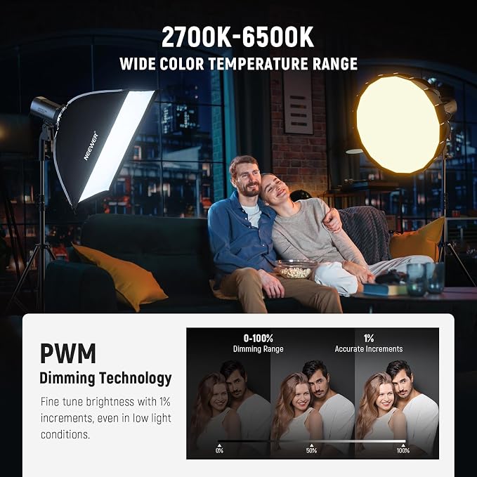 NEEWER MS150B 130W Bi Color LED Video Light, Mini COB Portable Photography - Image 5
