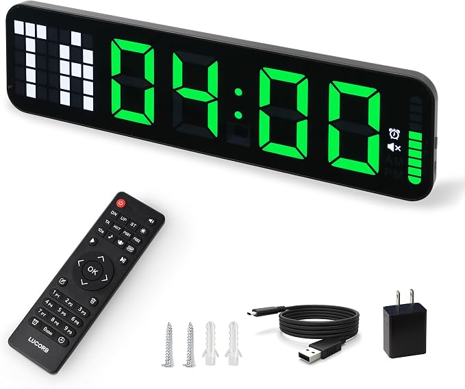 Gym Timer 15'' Large Wall Clocks by LUCORB
