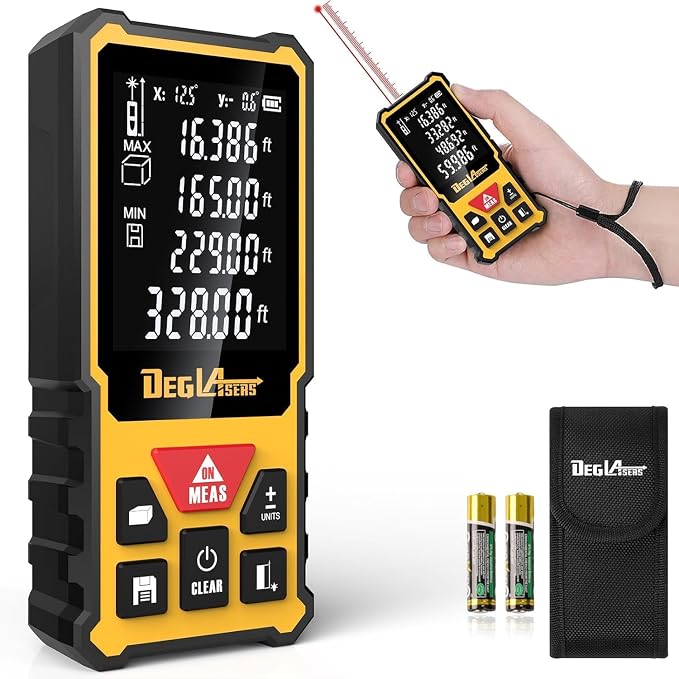 Laser Measurement Tool, DEGLASERS 328 Feet Laser Measure by DEGLASERS