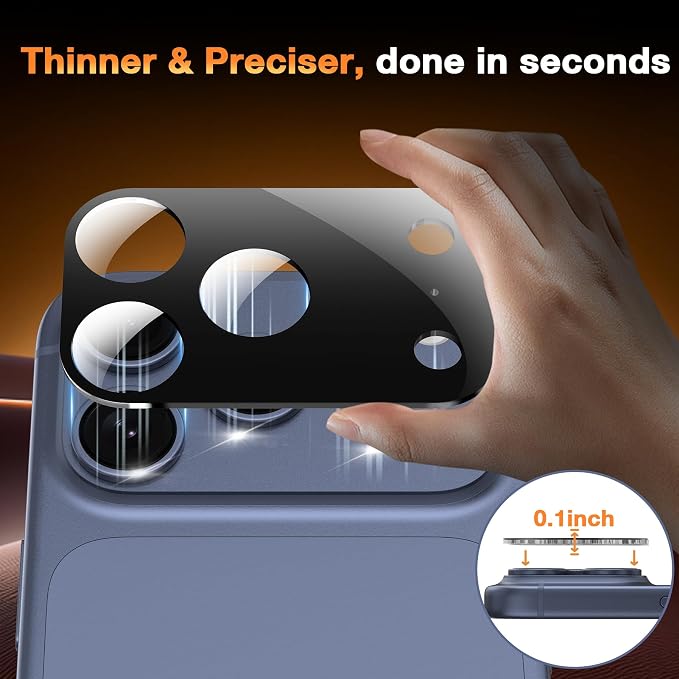 YWXTW [0 Bubbles for iPhone 17 Pro Camera Lens Protector, Full Coverage - Image 6