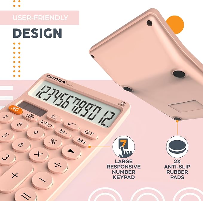 CATIGA 12 Digit Desktop Calculator Basic Desk Calculator - Image 5