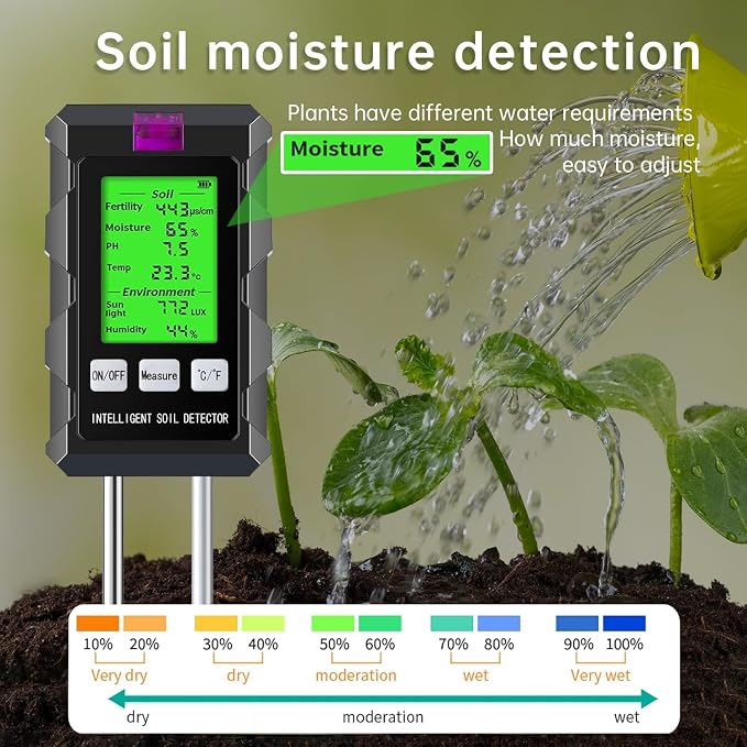 6-in-1 Soil Moisture Meter, Soil Tester - Image 4