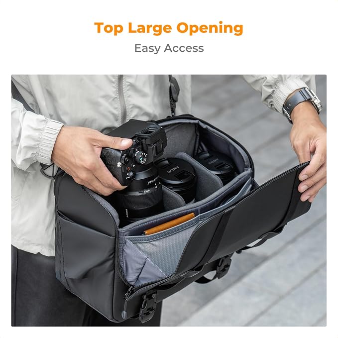 K&F CONCEPT Camera Sling Bag, Waterproof Crossbody Shoulder DSLR/SLR/Mirrorless - Image 4