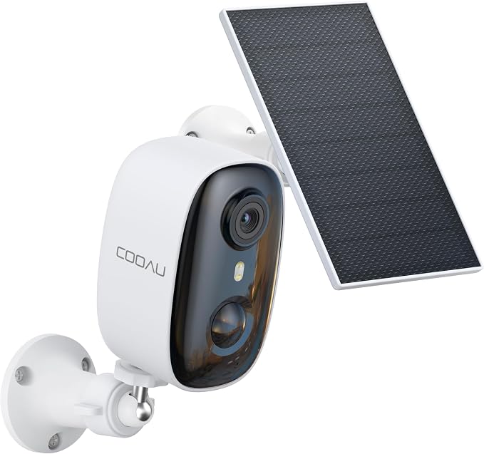 COOAU 4MP Security Cameras Wireless Outdoor​​, Faster Charging Solar Powered by COOAU