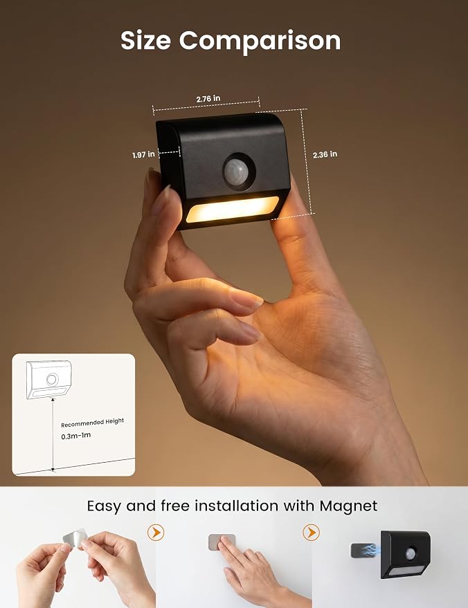 VOLISUN Rechargeable Motion Sensor Stair Lights Indoor, 3 Color Temperature LED - Image 8