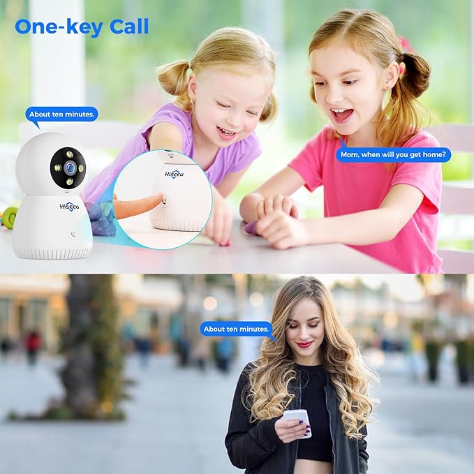 Hiseeu Indoor Security Camera, 2.4G/5G 5MP Pet Camera Baby Monitor, PTZ 360° - Image 4