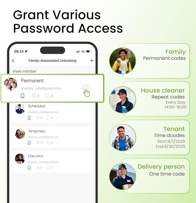 GHome Smart Deadbolt Lock, Fingerprint Code Keyless Entry Door Lock - Image 5