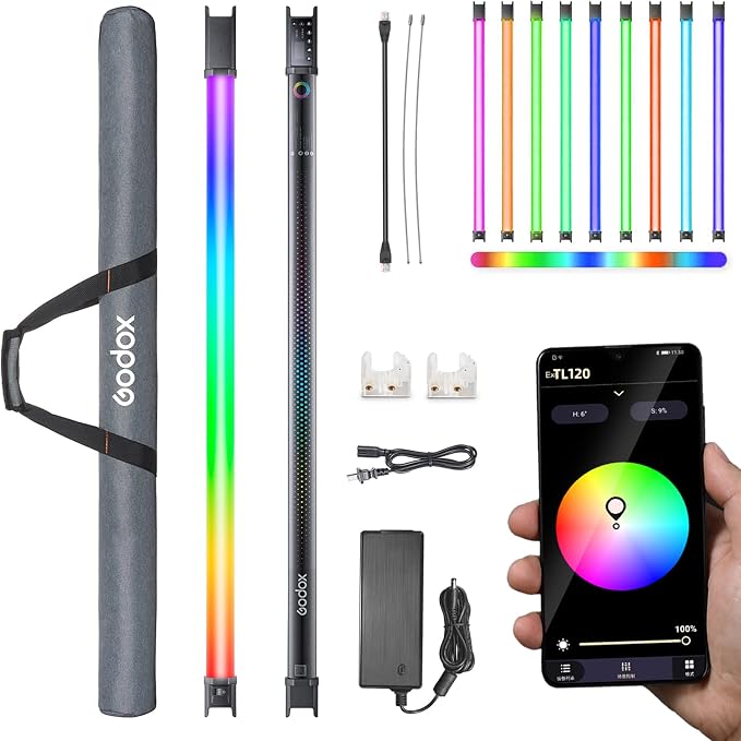 Godox TL120 RGB LED Video Light Stick Wand, Handheld Tube Light, Adjustable by GODOX