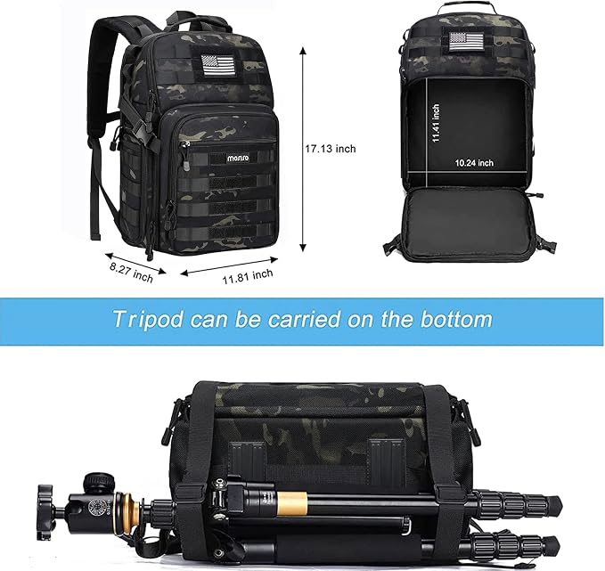 MOSISO Camera Backpack, DSLR/SLR/Mirrorless Photography Tactical Camera Bag Case - Image 4