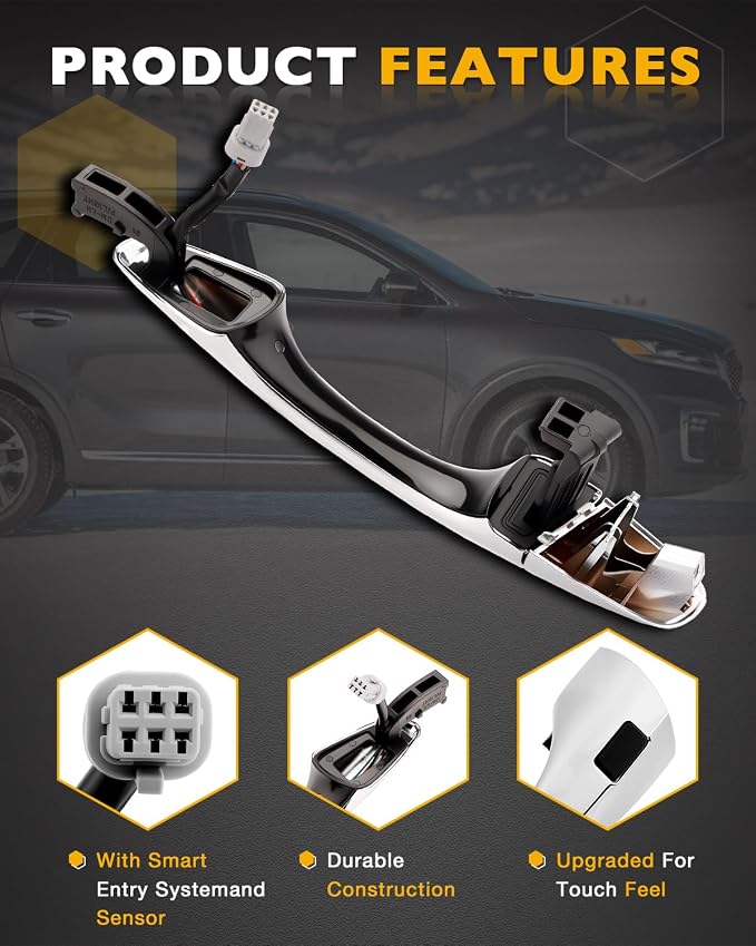Gledewen Front Right Handle w/Smart Keyless Entry System, Compatible - Image 4