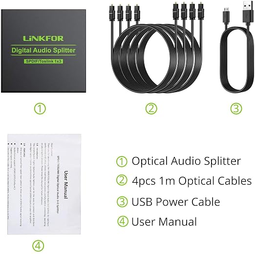LiNKFOR 3 Port Toslink Splitter - Image 7
