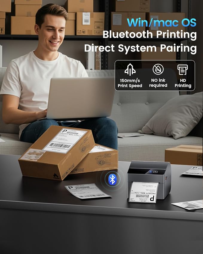 ASprink Bluetooth Shipping Label Printer 4x6, 2026 Upgraded Thermal Label - Image 9