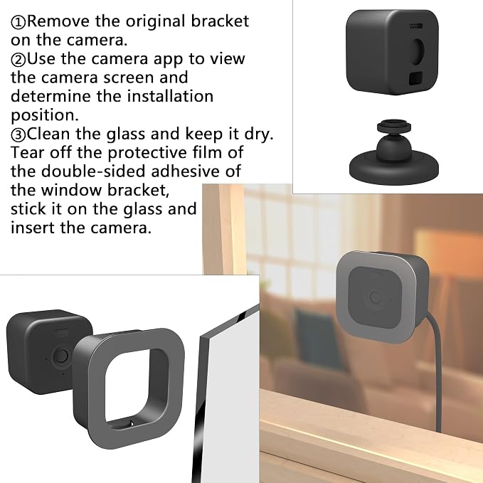 2 Pack Window Mount for Blink Mini 2, Blink Mini 2K+ Camera, Adhesive Camera - Image 2