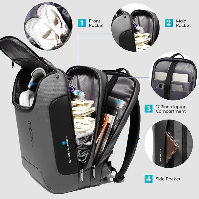 BANGE Business Travel Backpack, Waterproof Fashion Tech Backpacks, Laptop - Image 3