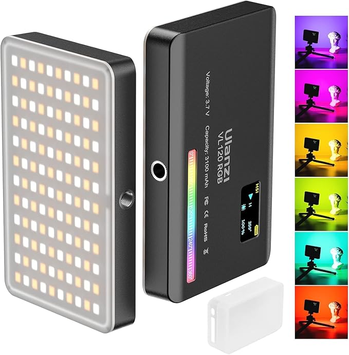 ULANZI VL120 RGB Video Light, Pocket LED On-Camera Video Lights, Built-in by ulanzi