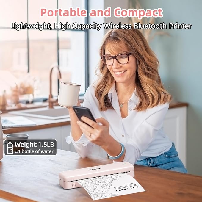 Phomemo M834 Portable Printer, Wireless Bluetooth Thermal Printer, Support 8.5" - Image 7