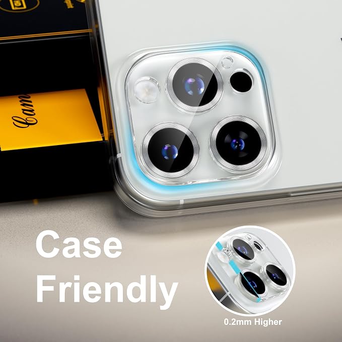 for 6 Pack iPhone 15 Pro/iPhone 15 Pro Max Camera Lens Protector 9H Tempered - Image 6