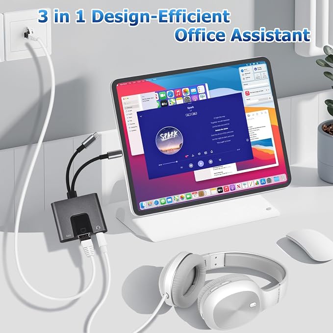 2 in 1 Lightning and Type C to RJ45 Ethernet Adapter Network Adapter, - Image 7