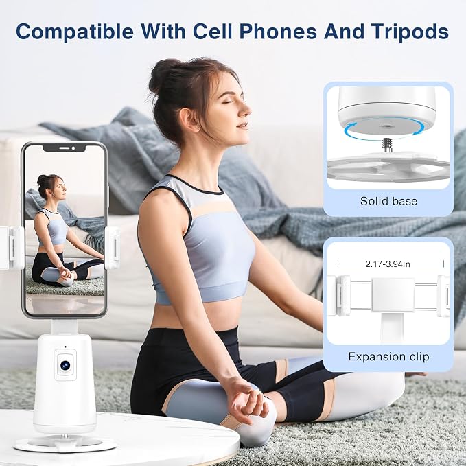 Auto Face Tracking Tripod 360° Rotating Cell Phone Photo and Video Kits Stand - Image 4