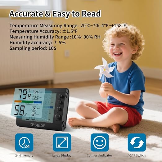 Hygrometer Thermometer Gauge Mini Digital, Monitor Indoor Outdoor Humidity - Image 4