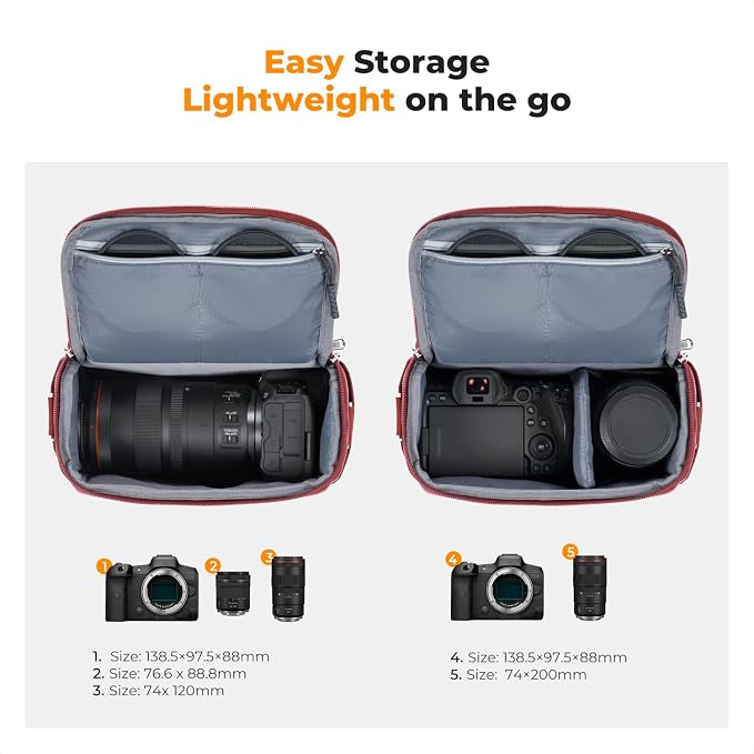 K&F CONCEPT Camera Sling Bag Small Crossbody Camera Case DSLR/SLR/Cute Compact - Image 3
