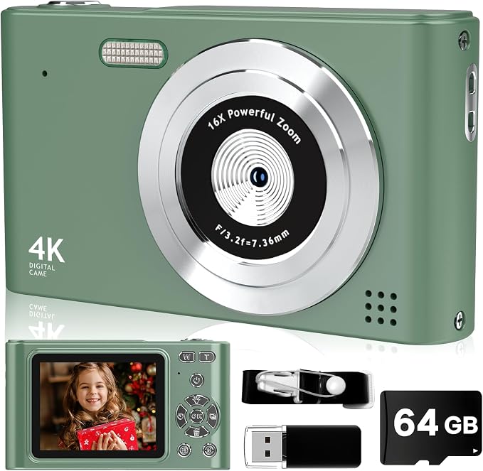 Digital Camera, 44MP Full HD 1080P Point and Shoot Camera by BEARBISU