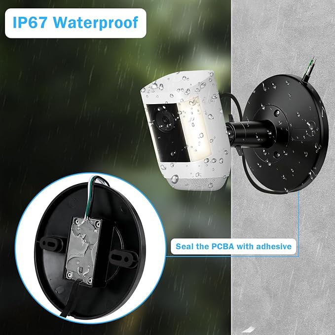 Hardwired Kit for Ring Cams, IP67 Waterproof Design for Outdoor or Indoor Use - Image 2