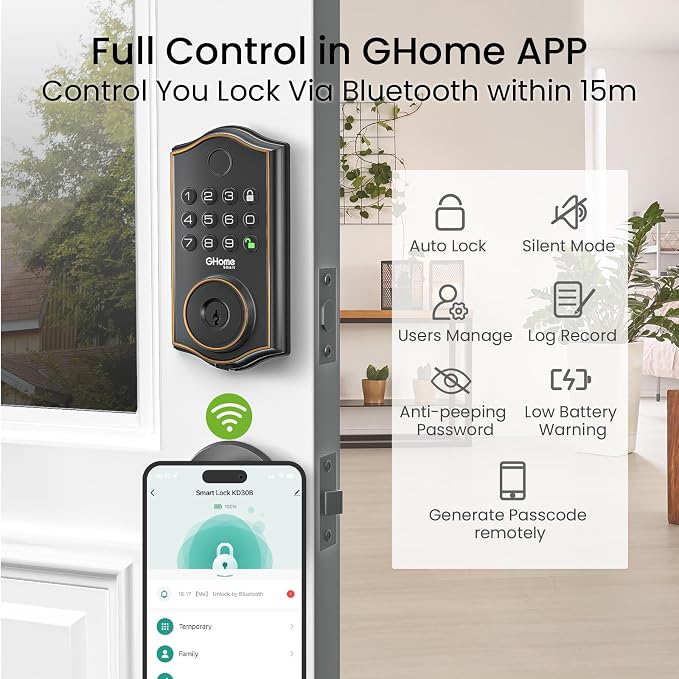 GHome Smart deadbolt Lock, Keyless Entry Door Lock - Image 4