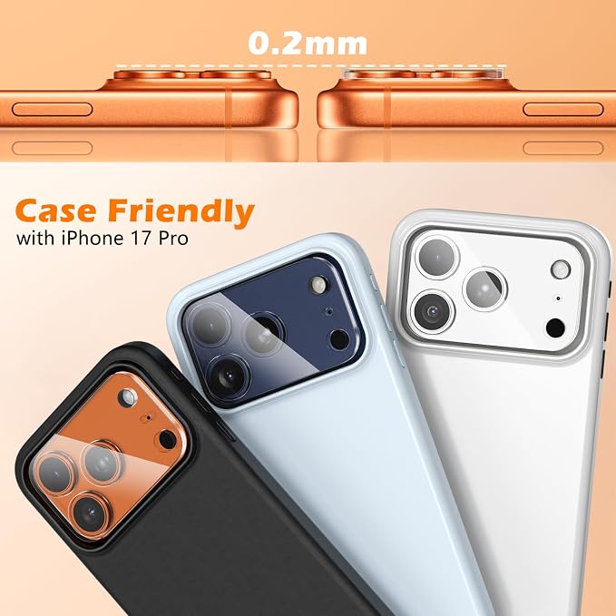 imluckies 3 Pack for iPhone 17 Pro 6.3" Camera Lens Protector, HD Clear - Image 6
