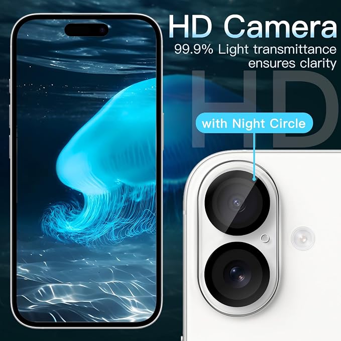 JETech Camera Lens Protector for iPhone 16 6.1-Inch and iPhone 16 Plus 6.7-Inch - Image 5
